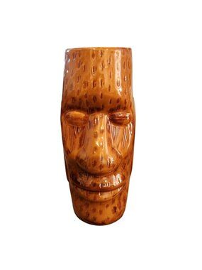 Vintage Tiki Mug Easter Island Face Glazed Souvenir Barware Hawaii DW128